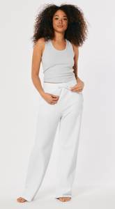 Hollister White Wide Leg Sweatpants