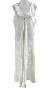 Vintage Y2K Oscar De La Renta Floral Nightgown Slip Dress White sz Medium