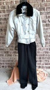 Vintage Obermeyer Ladies Ski Suit Sz 10 Iridescent 1 Piece Stirrups Embr…