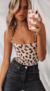 Princess Polly Leopard Print Bodysuit