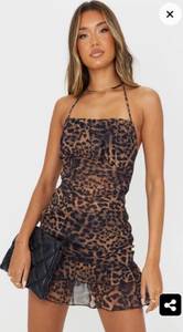 leopard cheetah print bodycon dress