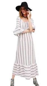 Christy Dawn Dress The Rowe Stripe Print Maxi Dress Size Medium / Large White