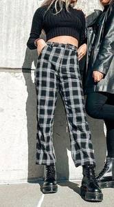 SheIn Black Plaid Pants