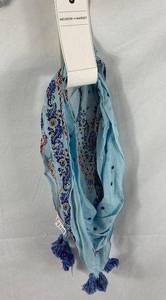 NWT Melrose and Market Paisley Pattern Scarf with Poms