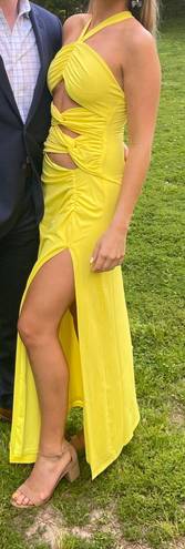 Meshki Yellow Cutout Formal Dress