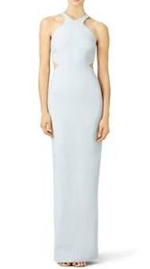 ELIZABETH AND JAMES Tisha Light Blue Halter Neckline Full Length Gown Size 0