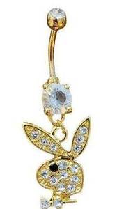 Gold Playboy Bunny Navel Ring