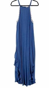 Plus Size Lace Trim Halter Maxi Dress