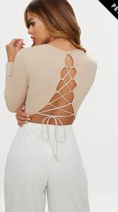 Pretty Little Thing Nude Bodysuit Open Back