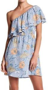 Lush One Shoulder Flounce Floral Spring Dress S