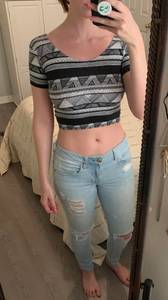 American Apparel Black And White Cropped Top