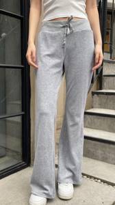 Brandy Melville Grey Velvet Flare Pants