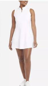 Danskin 1/2 Zip Mockneck White Sleeveless Golf Dress Size XL