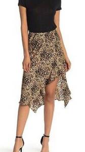 Code x Mode Ruffle Midi Skirt with leopard print