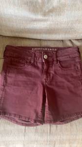 American Eagle Outfitters Maroon Midi Shorts