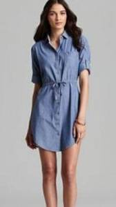 Jachs Girlfriend Eda Chambray Shirt Dress Sz Small