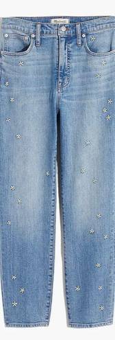 Madewell Classic Straight Jeans: Daisy Embroidered Edition Size 28