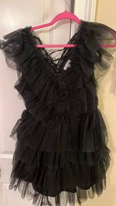 Ruffles Black Dress 