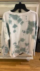 white and blue tie dye sweatshirt 