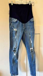 Destructed Maternity Skinny Jeans