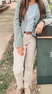 Grey And White Striped Blazer