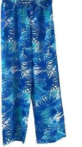 New Peppermint Bay Sheer Blue Palm‎ Pants Size Small (S)