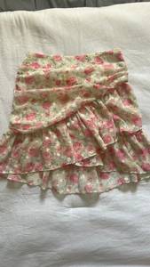 Floral Mini Ruffle Skirt
