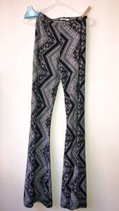 Patterned Bell Bottom Pants