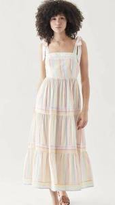 Yumi Kim  Tie-Straps Color Me Maxi Dress - Stripes - White Multi/Rainbow