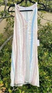 Bella Dahl Gathered Halter Mini Dress in Desert Horizon Stripes. Size Large. NWT