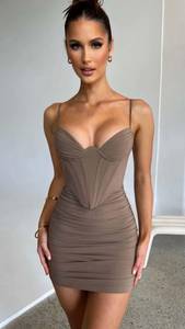 Brown Corset Mini Dress