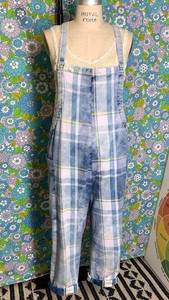 Urban Outfitters UO BDG Plaid Loose Fit Vintage Denim Overalls Size:XS