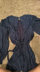 She & Sky Navy Romper