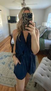 Lightweight Navy Romper