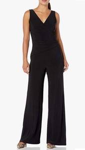 Nine West Black Sleeveless Jumpsuit with Asymmetrical Bodice. Size 4.