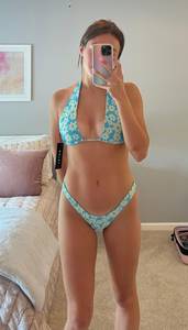 Cerry Bikini Top & Bottom in Retro Daisy Blue