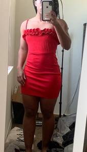 Forever 21 Red Ruffle Dress