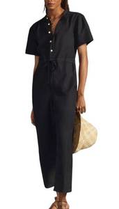 Unpublished Anthro Black Short Sleeve Jumpsuit Coverall Utility Size Large NWT