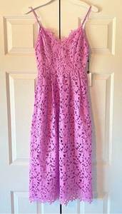 NWT Purple ASTR Eyelet Lace Midi Dress, S