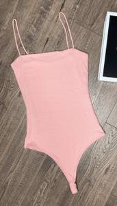 RIBBED MAUVE PINK  BODYSUIT