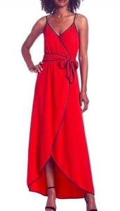 Felicity & Coco Red Becca Faux Wrap Dress