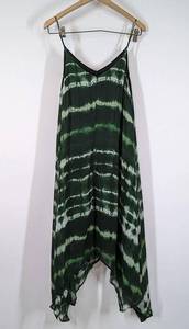 Fifteen Twenty Green Tie Dye Handkerchief Hem Dress Size Large Women's Preowned