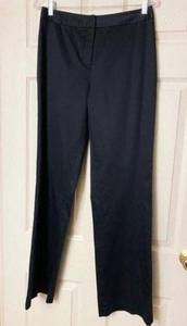 Lafayette 148 Black Straight-leg High-leg Classic Minimalistic Chic Dress Pants