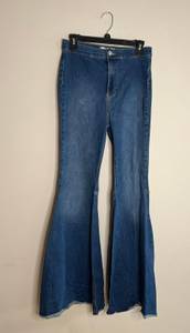 Free People Just Float On Women’s Dark Acid Washed Wide Leg Denim Jeans