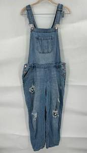 Guess Jeans Distressed Straight Leg Bohemian Western Farmhouse Women 31 Overalls