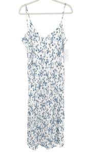 Spiritual Gangster Womens Paisley Floral Print Midi Slip Dress Size L White NWT