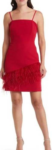 Sam Edelman Feather hem sheath Red Wine Dress NWT $158 Valentines Lady in red 6