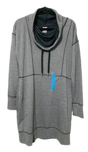 Ash Gray Cowl Neck Pullover Dress