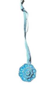 LORO PIANA Floral Pendant on Ribbon