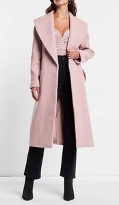 DUSTY MAUVE SHAWL LAPEL WRAP COAT JACKET